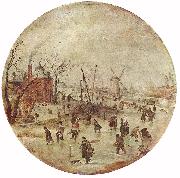AVERCAMP, Hendrick Winter Landscape with Skaters  fff oil painting
